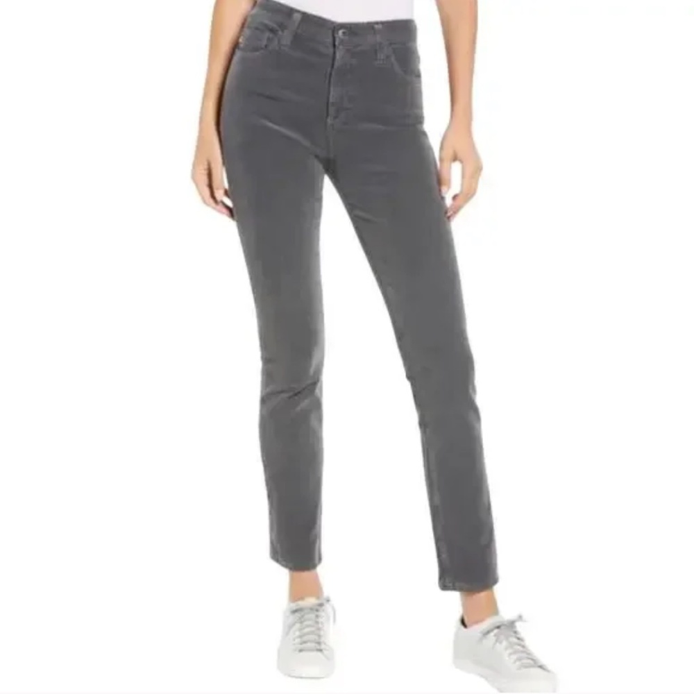 AG Mari High Waist Slim Straight Corduroy Pants Ankle SZ 24 NWT